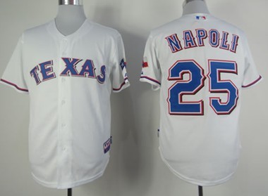 Texas Rangers #25 Mike Napoli White Kids Jersey 