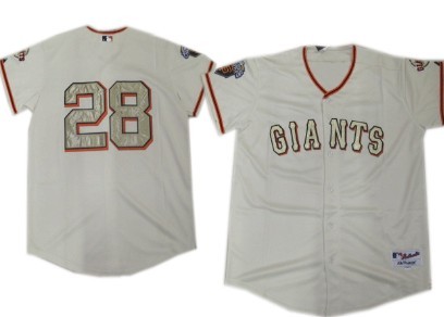 San Francisco Giants #28 Buster Posey Cream With Gold Kids Jersey 