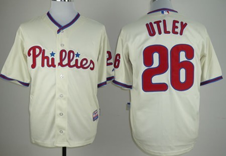 Philadelphia Phillies #26 Chase Utley Cream Kids Jersey