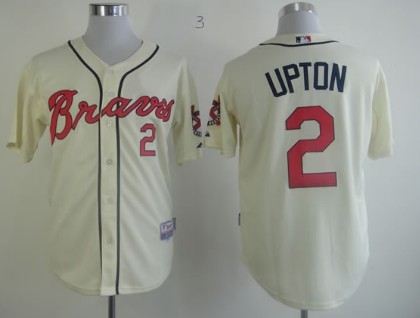 Atlanta Braves #2 Melvin Upton Cream Jersey 