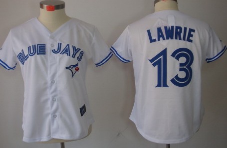 Toronto Blue Jays #13 Brett Lawrie White Womens Jersey 