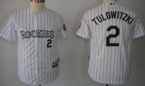 Colorado Rockies #2 Troy Tulowitzki White Kids Jersey 