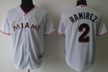 Miami Marlins #2 Hanley Ramirez White Kids Jersey 