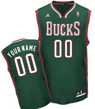 Mens Milwaukee Bucks Customized Green Jersey