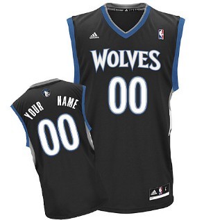 Kids Minnesota Timberwolves Customized Black Jersey