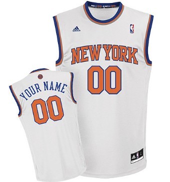 Mens New York Knicks Customized White Jersey