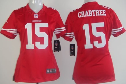 Nike San Francisco 49ers #15 Michael Crabtree Red Limited Womens Jersey 