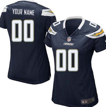 Women's Nike San Diego Chargers Customized Navy Blue Game Jersey 