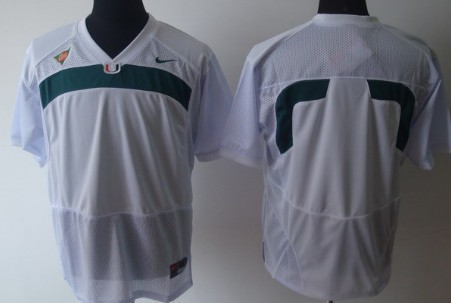 Kids' Miami Hurricanes Customized White Jersey 