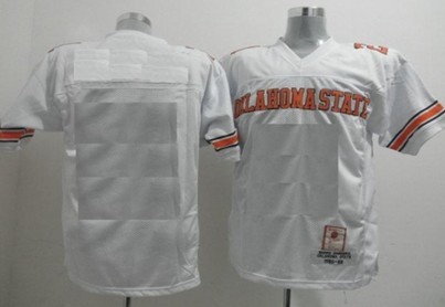 Men's Oklahoma State Cowboys Customized White Throwback Jersey 