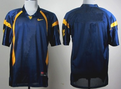 Men's West Virginia Mountaineers Customized Navy Blue Jersey 