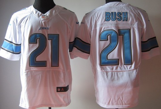 Nike Detroit Lions #21 Reggie Bush White Elite Jersey