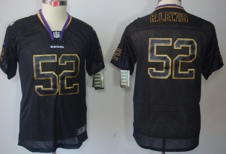 Nike Baltimore Ravens #52 Ray Lewis Lights Out Black Kids Jersey 