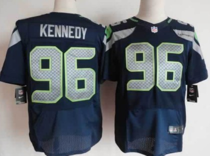 Nike Seattle Seahawks #96 Cortez Kennedy Navy Blue Elite Jersey 