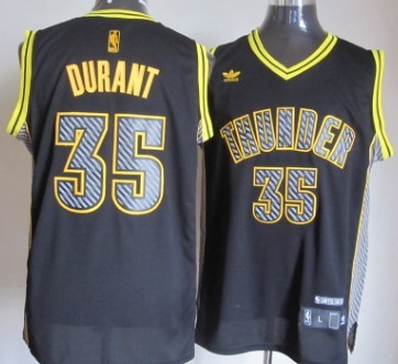 Oklahoma City Thunder #35 Kevin Durant Black Electricity Fashion Jersey