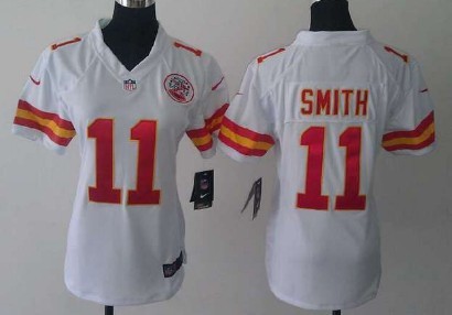 Nike Kansas City Chiefs #11 Alex Smith White Game Womens Jersey 