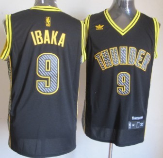 Oklahoma City Thunder #9 Serge Ibaka Black Electricity Fashion Jersey 