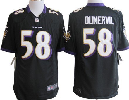 Nike Baltimore Ravens #58 Elvis Dumervil Black Limited Jersey 