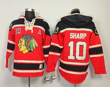 Old Time Hockey Chicago Blackhawks #10 Patrick Sharp Red Hoodie