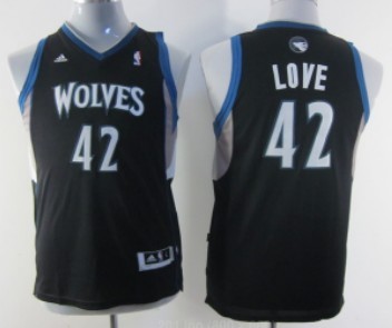 Minnesota Timberwolves #42 Kevin Love Black Kids Jersey