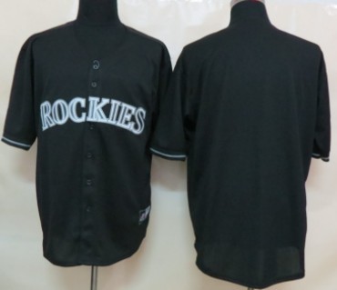 Colorado Rockies Blank Black Fashion Jersey