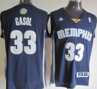 Memphis Grizzlies #33 Marc Gasol Revolution 30 Swingman Navy Blue Jersey 