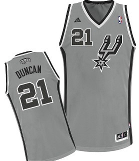 San Antonio Spurs #21 Tim Duncan Gray Swingman Jersey 