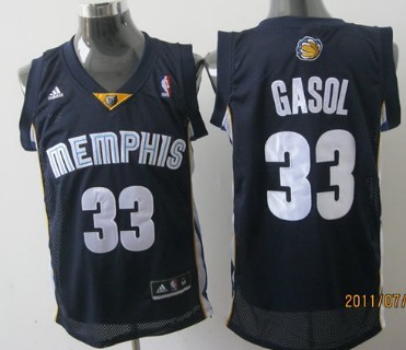 Memphis Grizzlies #33 Marc Gasol Navy Blue Swingman Jersey