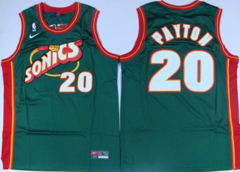 Seattle Supersonics #20 Gary Payton 1995-96 Green Swingman Jersey 