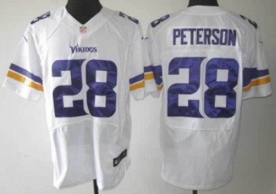 Nike Minnesota Vikings #28 Adrian Peterson 2013 White Elite Jersey 