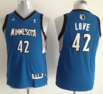 Minnesota Timberwolves #42 Kevin Love Blue Kids Jersey