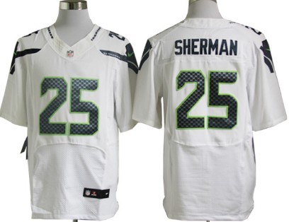 Nike Seattle Seahawks #25 Richard Sherman White Elite Jersey 