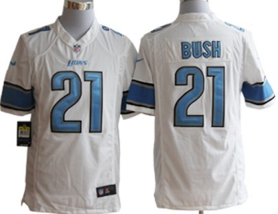 Nike Detroit Lions #21 Reggie Bush White Limited Jersey 