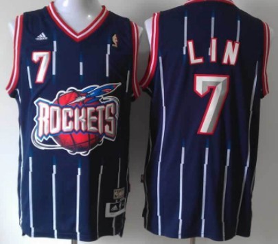 Houston Rockets #7 Jeremy Lin ABA Hardwood Classic Swingman Navy Blue Jersey