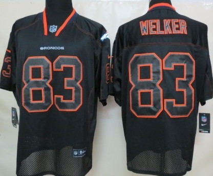 Nike Denver Broncos #83 Wes Welker Lights Out Black Elite Jersey 