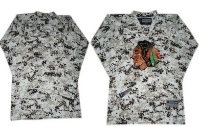 Chicago Blackhawks Blank White Camo Kids Jersey 