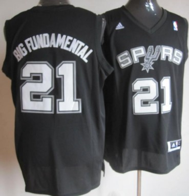 San Antonio Spurs #21 Big Fundamental Black Fashion Jersey