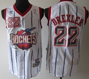 Houston Rockets #22 Clyde Drexler ABA Hardwood Classic Swingman White Jersey 