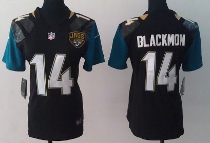 Nike Jacksonville Jaguars #14 Justin Blackmon 2013 Black Game Womens Jersey