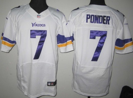 Nike Minnesota Vikings #7 Christian Ponder 2013 White Elite Jersey