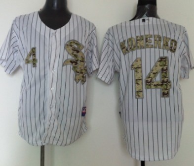 Chicago White Sox #14 Paul Konerko White With Camo Jersey 