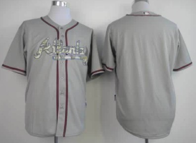 Men's Atlanta Braves Customized Gray With Camo Jersey 