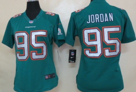 Nike Miami Dolphins #95 Dion Jordan 2013 Green Limited Womens Jersey