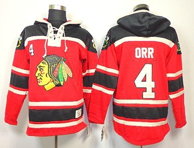 Old Time Hockey Chicago Blackhawks #4 Bobby Orr Red Hoodie