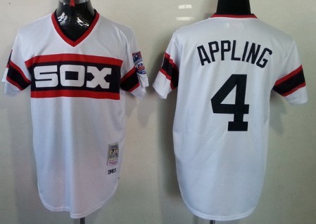 Chicago White Sox #4 Luke Appling 1983 White Pullover Throwback Jersey