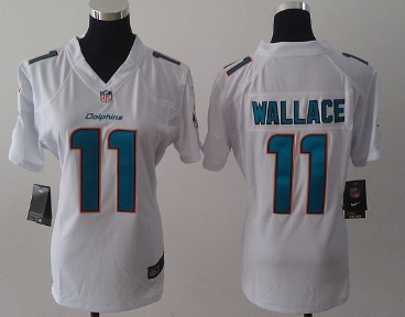 Nike Miami Dolphins #11 Mike Wallace 2013 White Game Womens Jersey