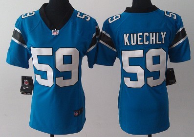 Nike Carolina Panthers #59 Luke Kuechly Light Blue Game Womens Jersey