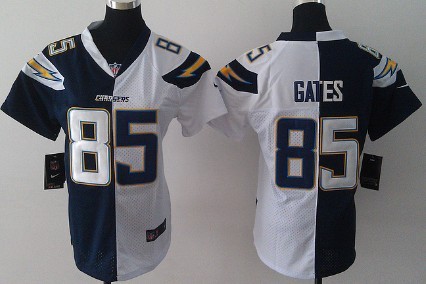 Nike San Diego Chargers #85 Antonio Gates Navy Blue/White Two Tone Womens Jersey 