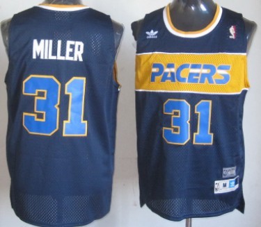 Indiana Pacers #31 Reggie Miller Hardwood Classic Navy Blue Swingman Throwback Jersey