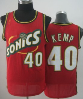 Seattle Supersonics #40 Shawn Kemp 1995-96 Red Swingman Jersey